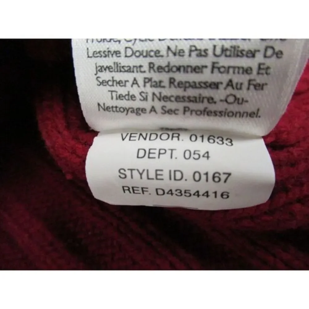 Vintage Eddie Bauer Sweater Mens XL Tall Red Cable Knit Lambs Wool Blend Long Sl - Picture 7 of 10